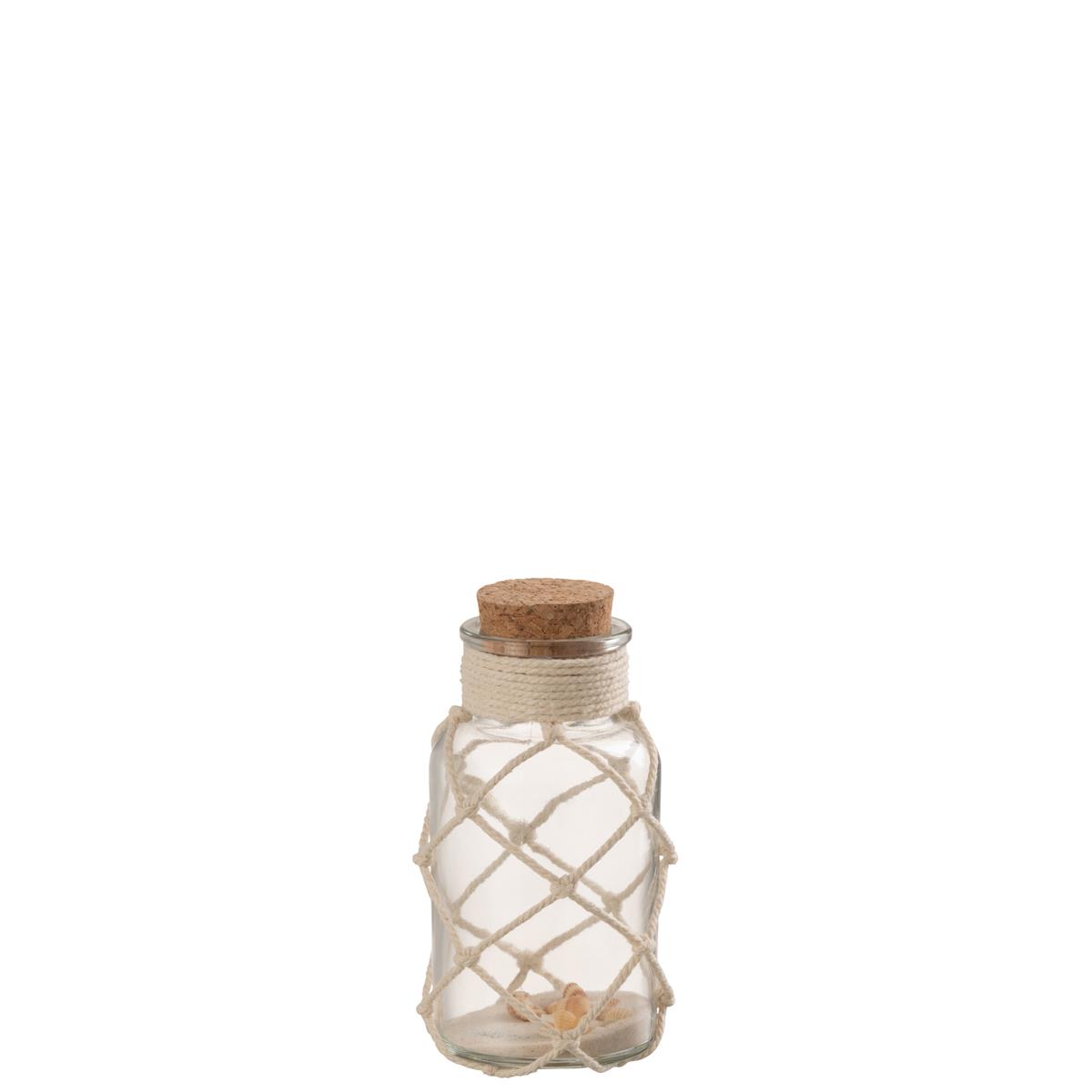 J Line Decoratie Vaas Sand Schelpen Glas Transparent Small Kopen Shop