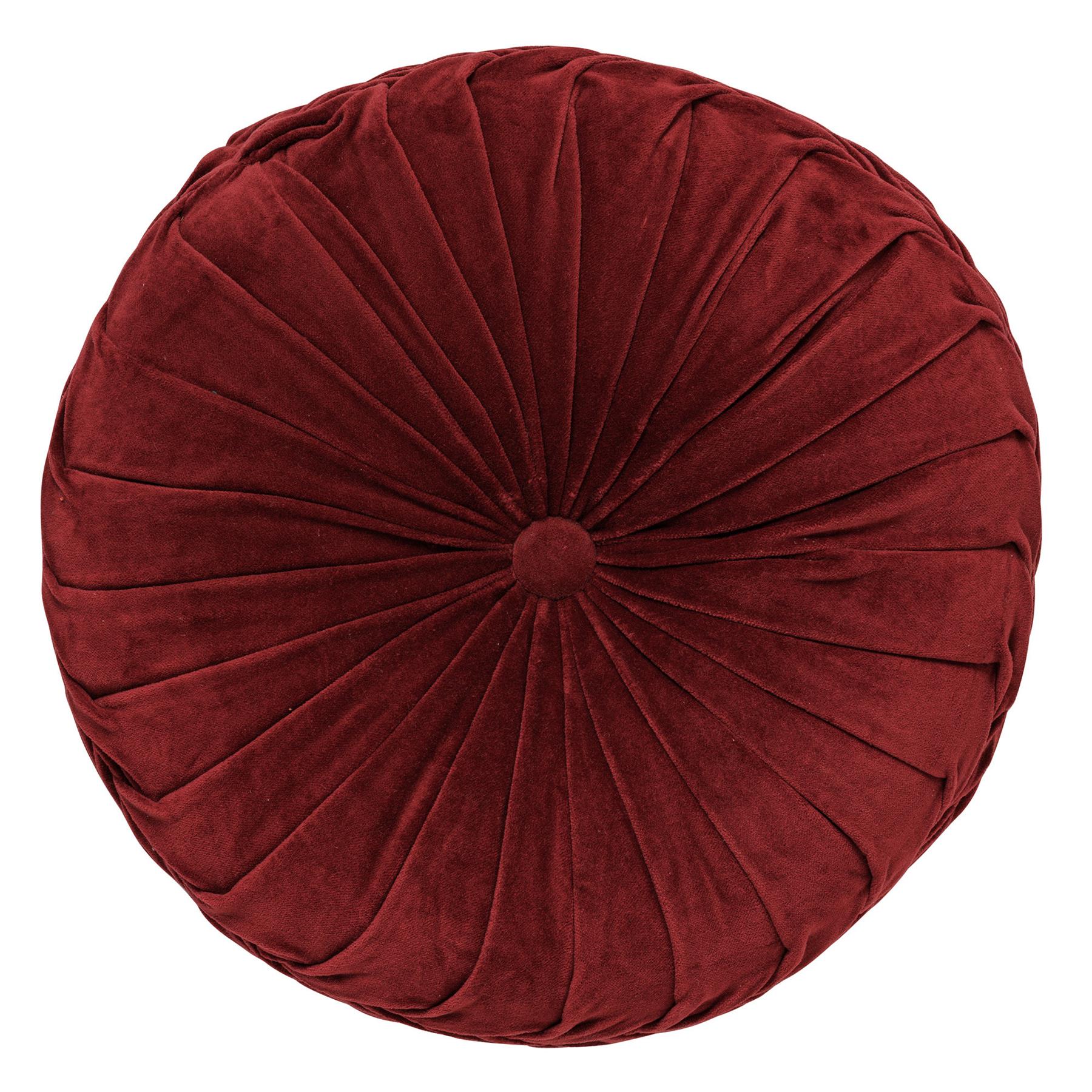 Dutch Decor Sierkussen Rond Cm Velvet Kaja Merlot Rood Kopen