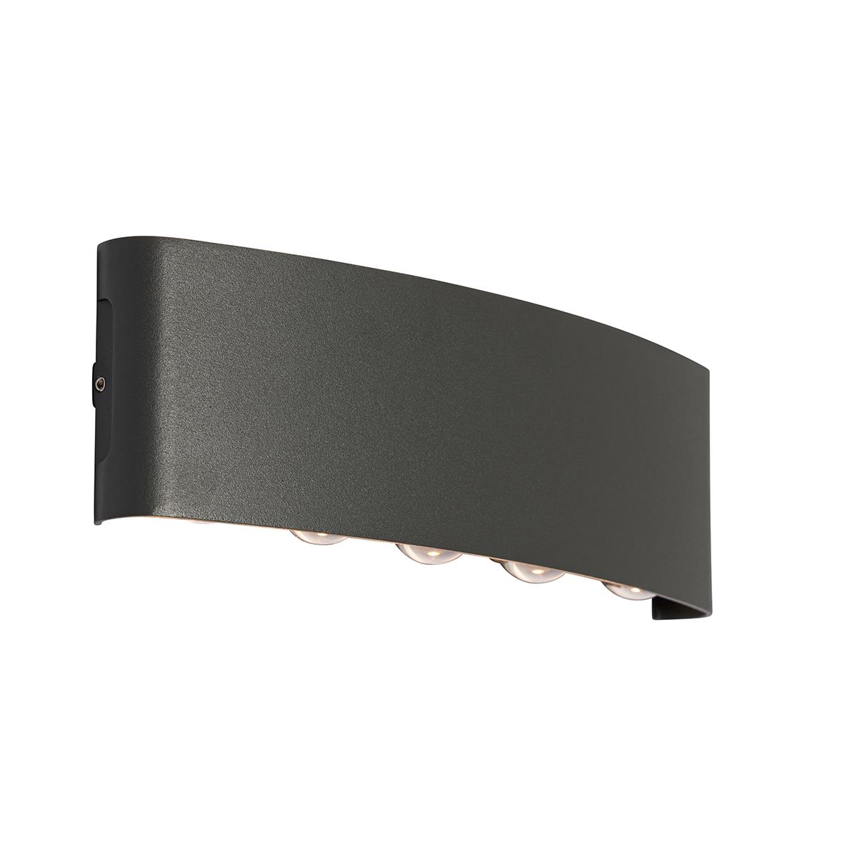 Qazqa Buiten Wandlamp Donkergrijs Incl Led Lichts Ip Silly