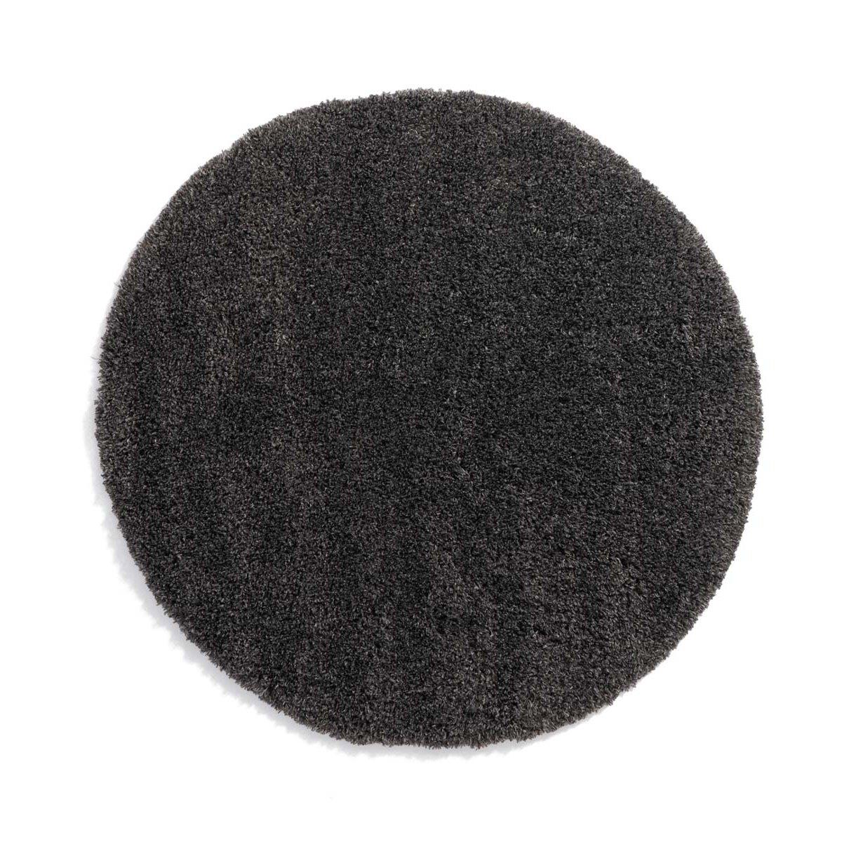 Tapeso Rond Hoogpolig Vloerkleed Cozy Shaggy Donkergrijs 160 Cm