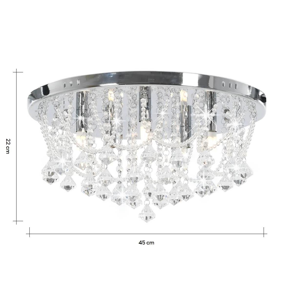 Ieder kever Afkorting vidaXL Plafondlamp met kristallen kralen rond 4xG9 zilverkleurig kopen?  Shop bij fonQ!