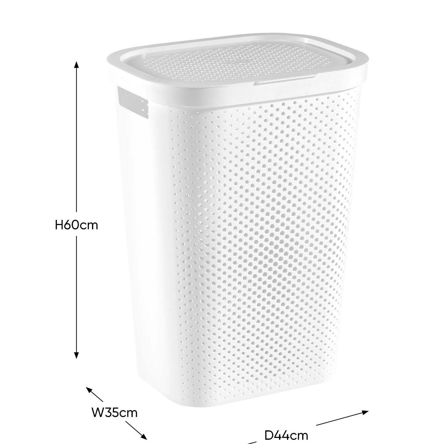 CURVER Infinity Laundry Box With Dot Pattern 35 x 25 x 10 cm White 