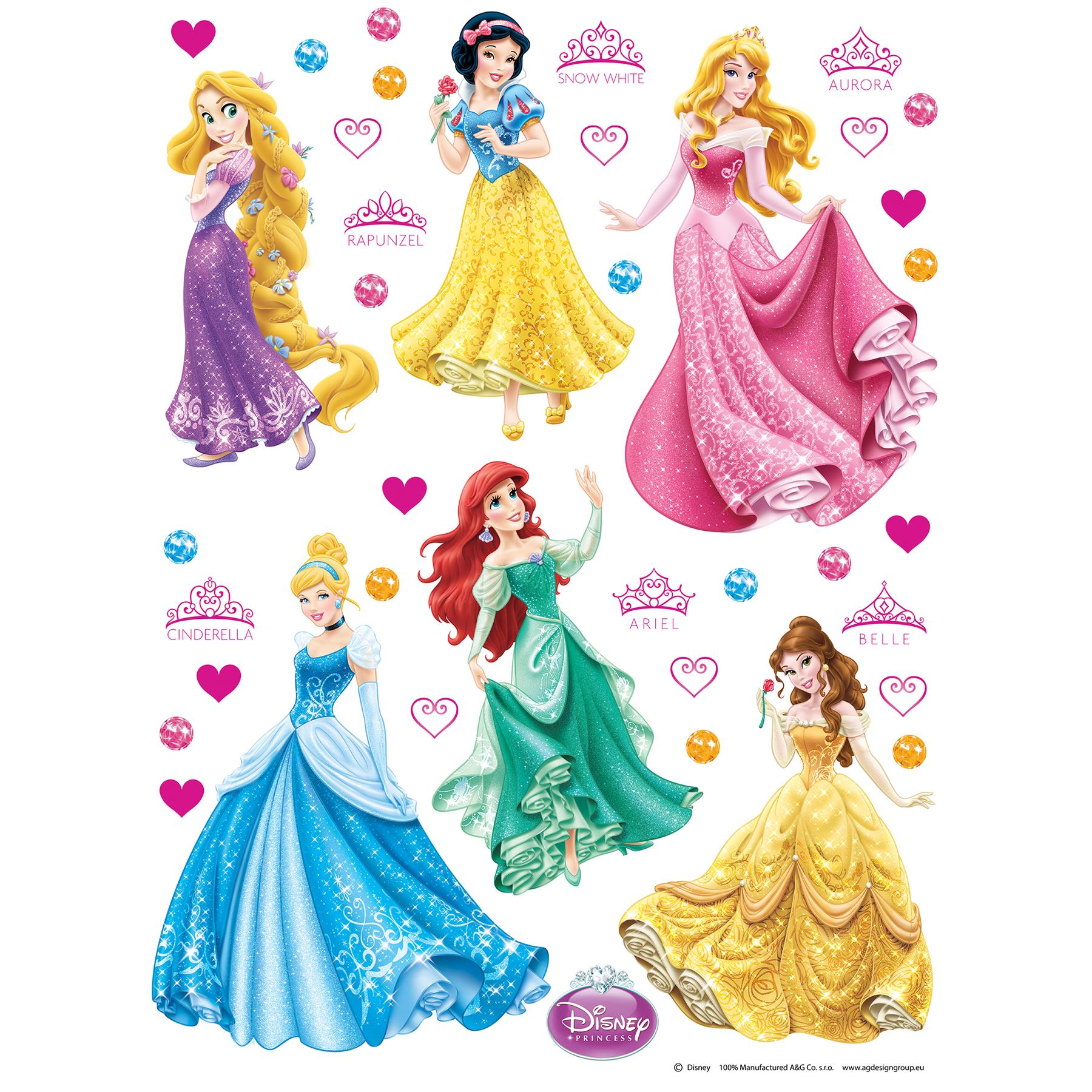 Disney muursticker prinsessen geel, roze blauw - 600130 42 kopen? bij fonQ!