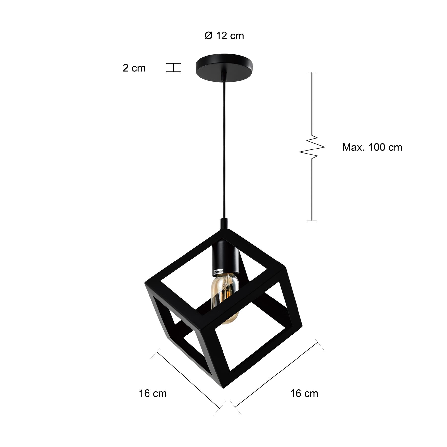 Trottoir Uitgestorven oppervlakkig QUVIO Hanglamp met metalen frame vierkant zwart - QUV5150L-BLACK kopen?  Shop bij fonQ!