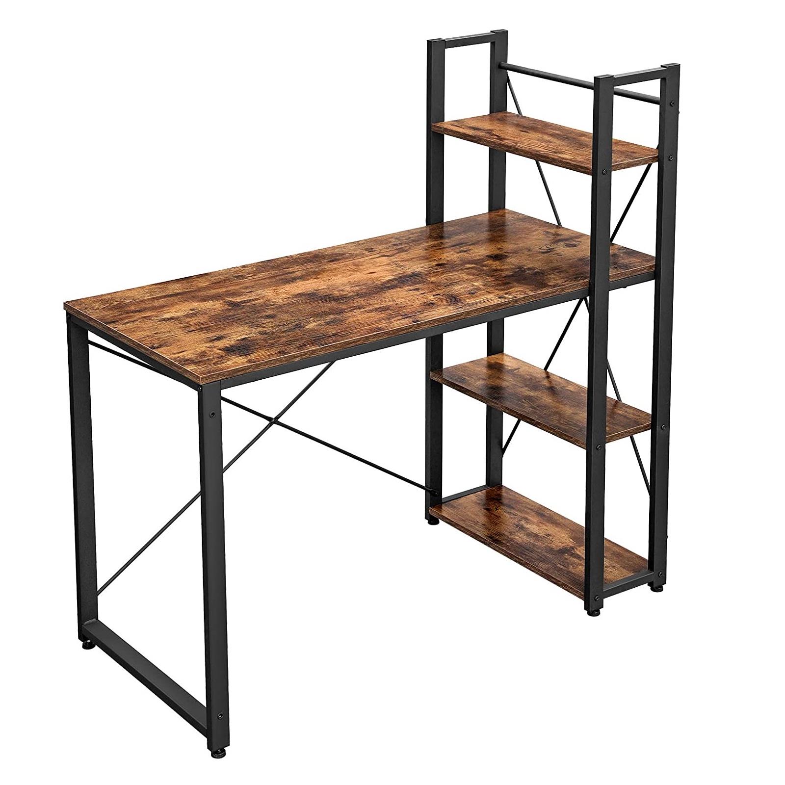 Een zekere Oneerlijkheid Recensent Parya Home - Computertafel met planken - Bureau - Industrieel - Bruin  kopen? Shop bij fonQ!