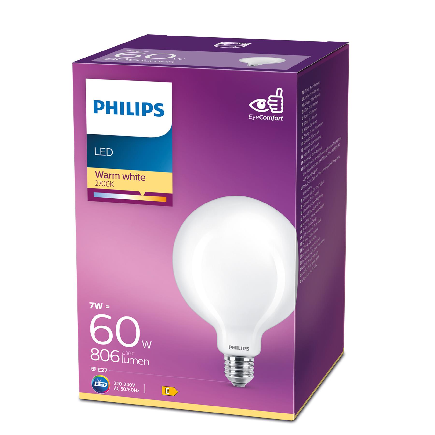 schoorsteen Kloppen Verfijning Philips LED globe lamp mat niet dimbaar - E27 G120 7W 806lm 2700K 230V  kopen? Shop bij fonQ!