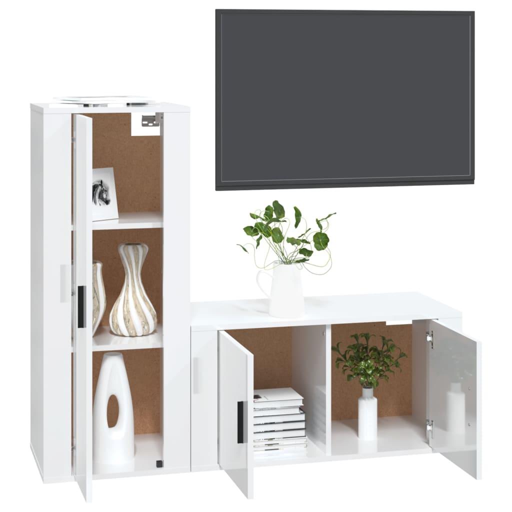 lezing zanger aspect vidaXL 2-delige Tv-meubelset bewerkt hout hoogglans wit kopen? Shop bij  fonQ!