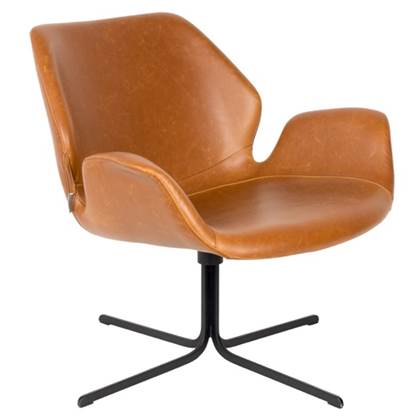 Zuiver De Zuiver Nikki loungestoel is geïnspireerd op meubels uit de jaren '50, maar heeft door het strakke onderstel ook een moderne uitstraling. De kunstleren zitting maakt hem erg stoer! Een ideale stoel om een avondje in te ontspannen.
