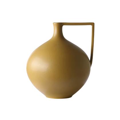 HK Living Ceramic Jar vaas L 26, 5 cm Mustard online kopen