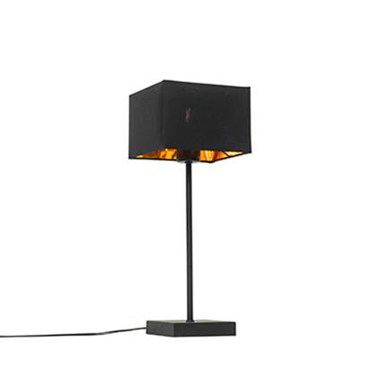 QAZQA Tafellamp vt Zwart Modern L 17cm