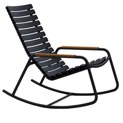 Houe ReClips schommelstoel met bamboe armleuningen zwart