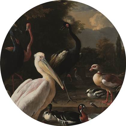 Art for the Home - Wandcirkel - Rijksmuseum Vogels - 70 dm in cm