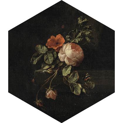 ESTAhome muursticker bloemstilleven donker rood en zwart - 159021 - 14