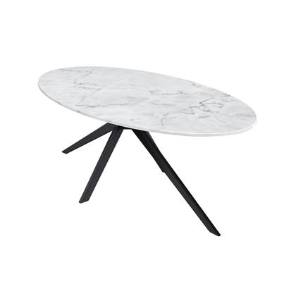 Aime Té Onze Carrara wit marmeren ovale tafel is vanaf nu ook verkrijgbaar met het Boog onderstel! Dit luxe onderstel is speciaal door ons ontworpen om een extra dimensie te geven aan de ovale eettafel.