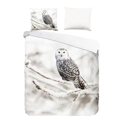 Good Morning Owl Dekbedovertrek 200 x 220 cm - Wit
