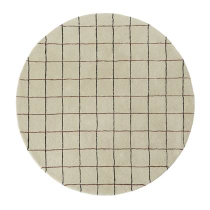 OYOY Grid Circle Vloerkleed - Off white