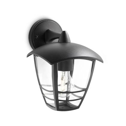 Philips mygarden creek wandlamp 230 v 60 w e27 zwart