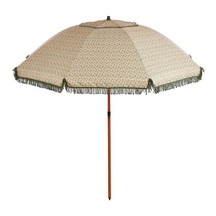 In The Mood Collection Met de Mats parasol van In the Mood creëer je nog meer sfeer! De parasol weet met zijn kleuren elk terras of balkon direct op te fleuren! Hij is versierd met donkergroene franjes aan de rand en het vrolijke printje zorgt voor een sp