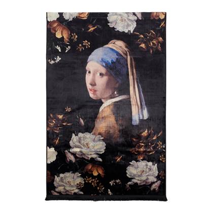 Essenza Floral Girl Wandkleed 120 x 180 cm - Zwart