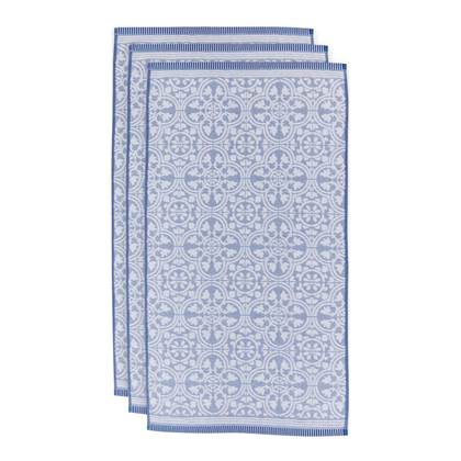 Pip Studio Tile de Blue Handdoek 55 x 100 cm - Set van 3