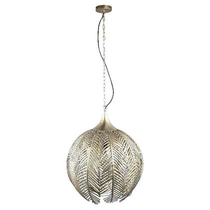 Rhys Gold iron hanging lamp with leaves