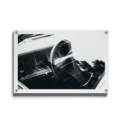 Walljar Schilderij Plexiglas Steering Wheel