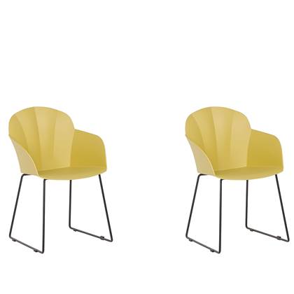 Beliani SYLVA set van 2 stoelen geel