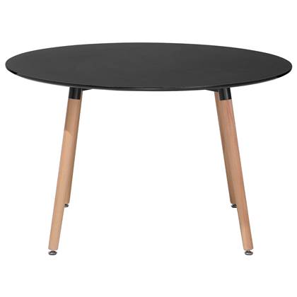 Eettafel zwart, 120 cm, keukentafel, eetkamertafel, BOVIO