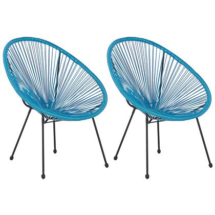 Beliani ACAPULCO Set van 2 stoelen blauw