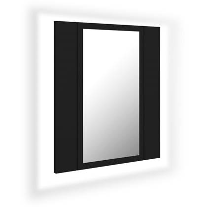vidaXL Badkamerkast met spiegel en LED 40x12x45 cm zwart