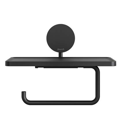 Geesa Opal Toiletrolhouder met Planchet - Zwart