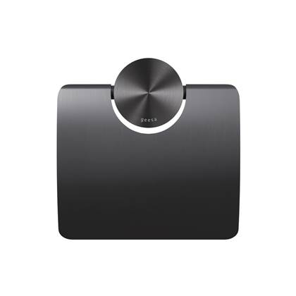 Geesa Opal Toiletrolhouder - Met klep - Zwart Metaal