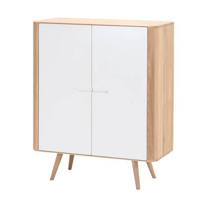 Gazzda Ena cabinet houten opbergkast whitewash - 90 x 110 cm