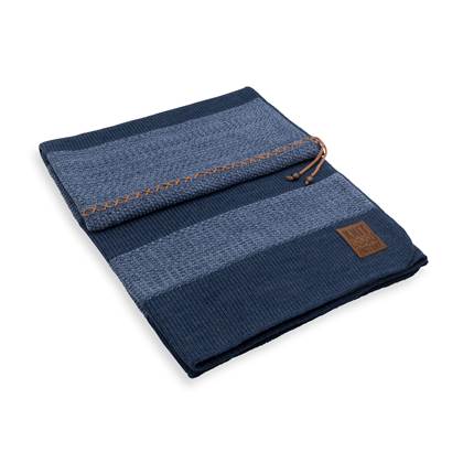 Knit Factory Roxx Plaid - Jeans/Indigo - 160x130 cm