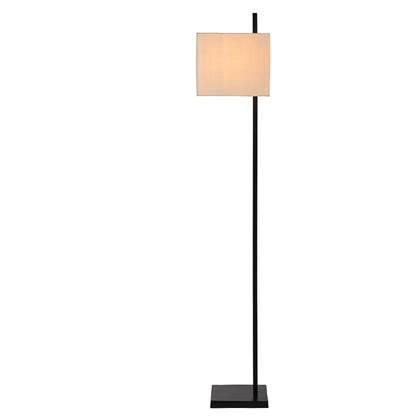Atmooz - Vloerlamp Agra - Staande Lamp - Stalamp - Woonkamer - Zwart en witte kap - Hoogte 170cm - Metaal