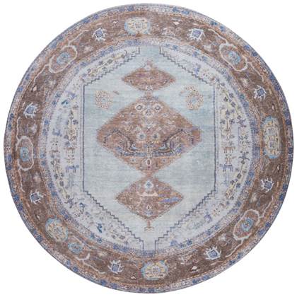 Veer Carpets - Vloerkleed Karaca Purple/Brown 07 Rond ø200 cm