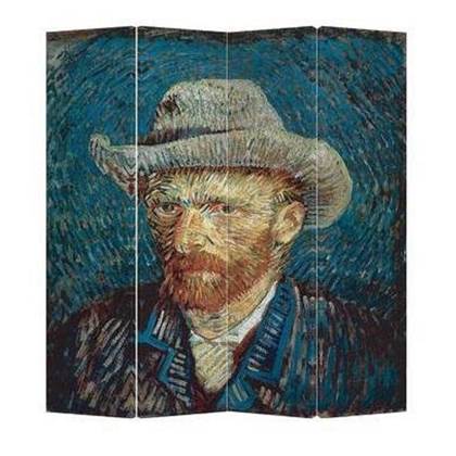 Fine Asianliving Kamerscherm Scheidingswand 4 Panelen Van Gogh Portret