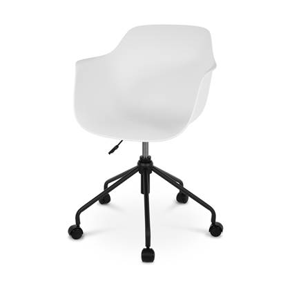 Nolon Nout bureaustoel wit met armleuningen - zwart onderstel