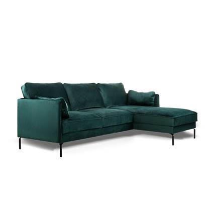 Duverger Piping - Sofa - 3-zit bank - chaise longue rechts - groen -
