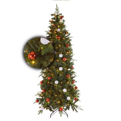 Easy Set Up Tree® LED Avik Red 210 cm Kerstboom met Versiering