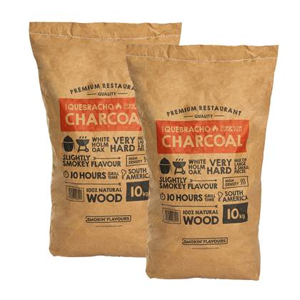 Smokin' Flavours - 2 zakken houtskool Quebracho 10KG (Zuid Amerika)
