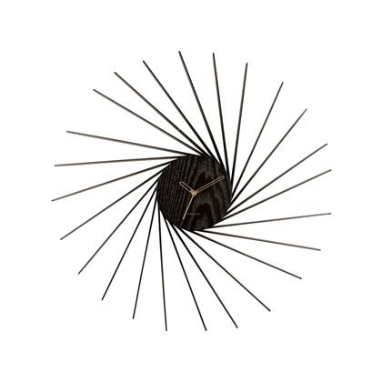 Karlsson - Wall clock Helix XL wood veneer black