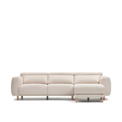 Kave Home - Singa 3-zitsbank met chaise longue rechts in wit 296 cm