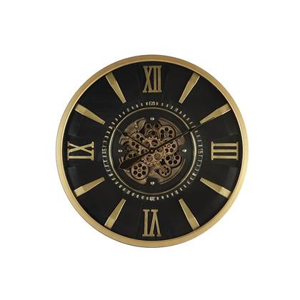 Homestylingshop Klok Hanna - klok goud - uurwerk klok - wandklok 80cm