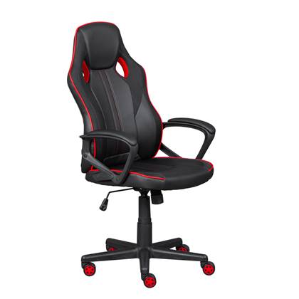 Hioshop Racingblack kantoorstoel zwart, rood.