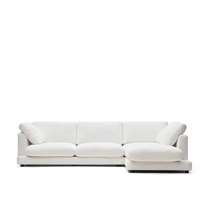 Kave Home - Gala 4-zitsbank met chaise longue rechts in wit 300 cm