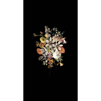 ESTAhome fotobehang bloemstilleven multicolor op zwart - 159215 - 1,50