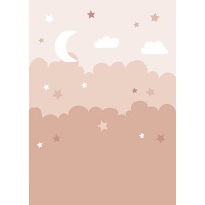 ESTAhome fotobehang wolken en sterren terracotta roze - 159249 - 2 x 2
