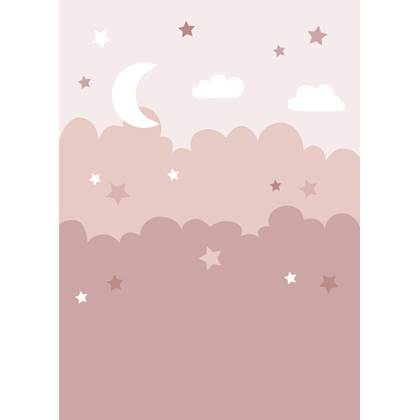 ESTAhome fotobehang wolken en sterren roze - 159250 - 2 x 2.79 m