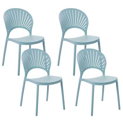 Beliani OSTIA Set van 4 stoelen blauw